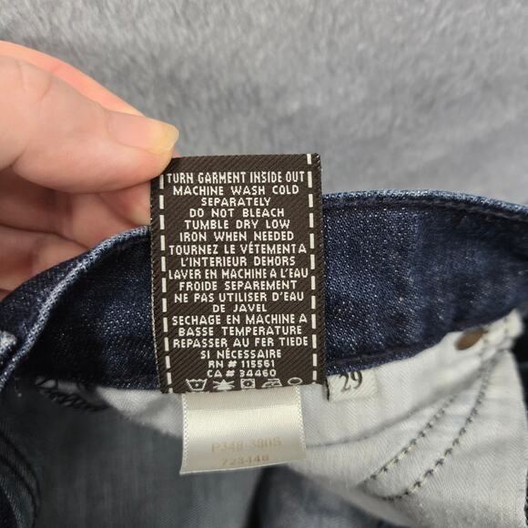 7FAMK 7 For All Mankind Dark Wash Crop Dojo Jeans Size 29 - Picture 6 of 6